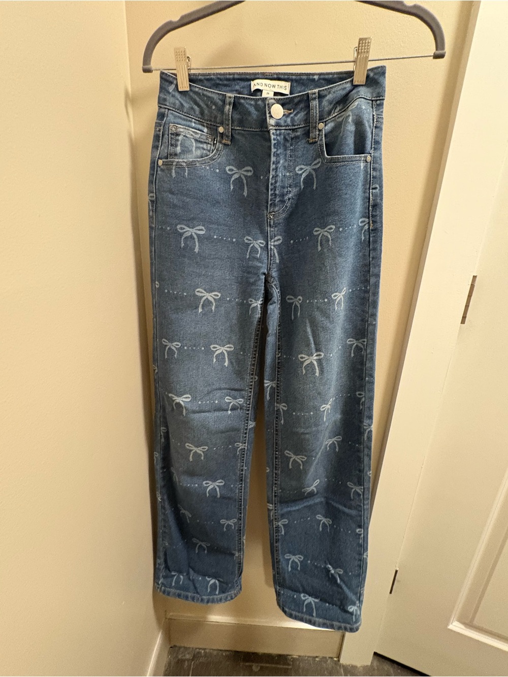 Straight Leg Bow Denim
